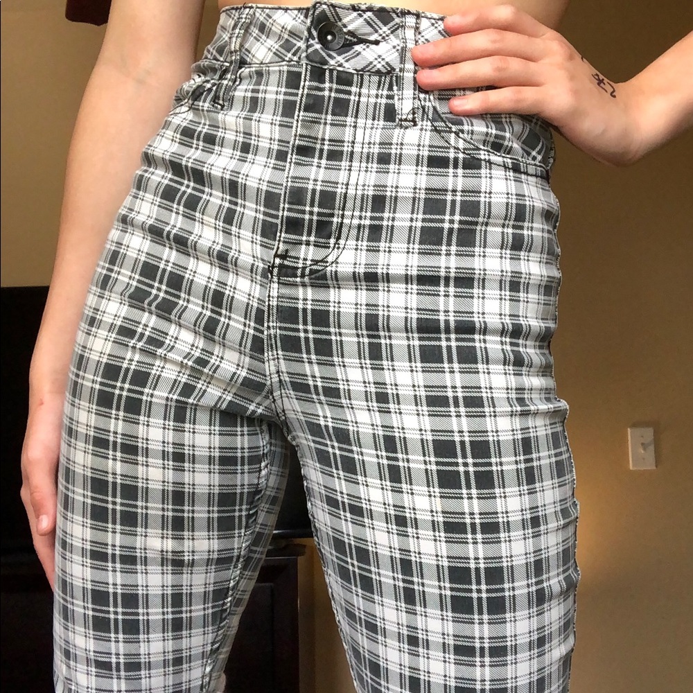 Black and white plaid pants, size 1